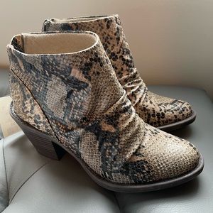Blowfish snake print boots